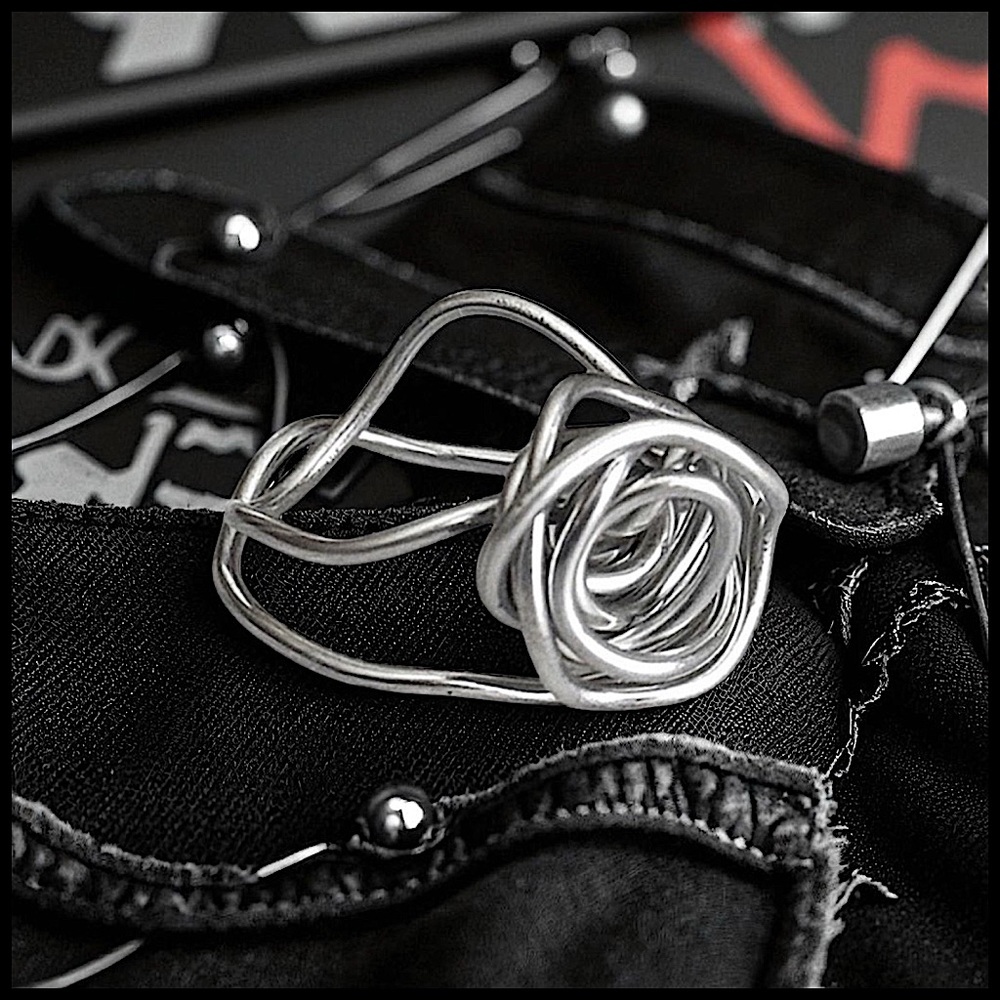5 For $25💫Wicked Alternative Coiled Silver Wire Ring